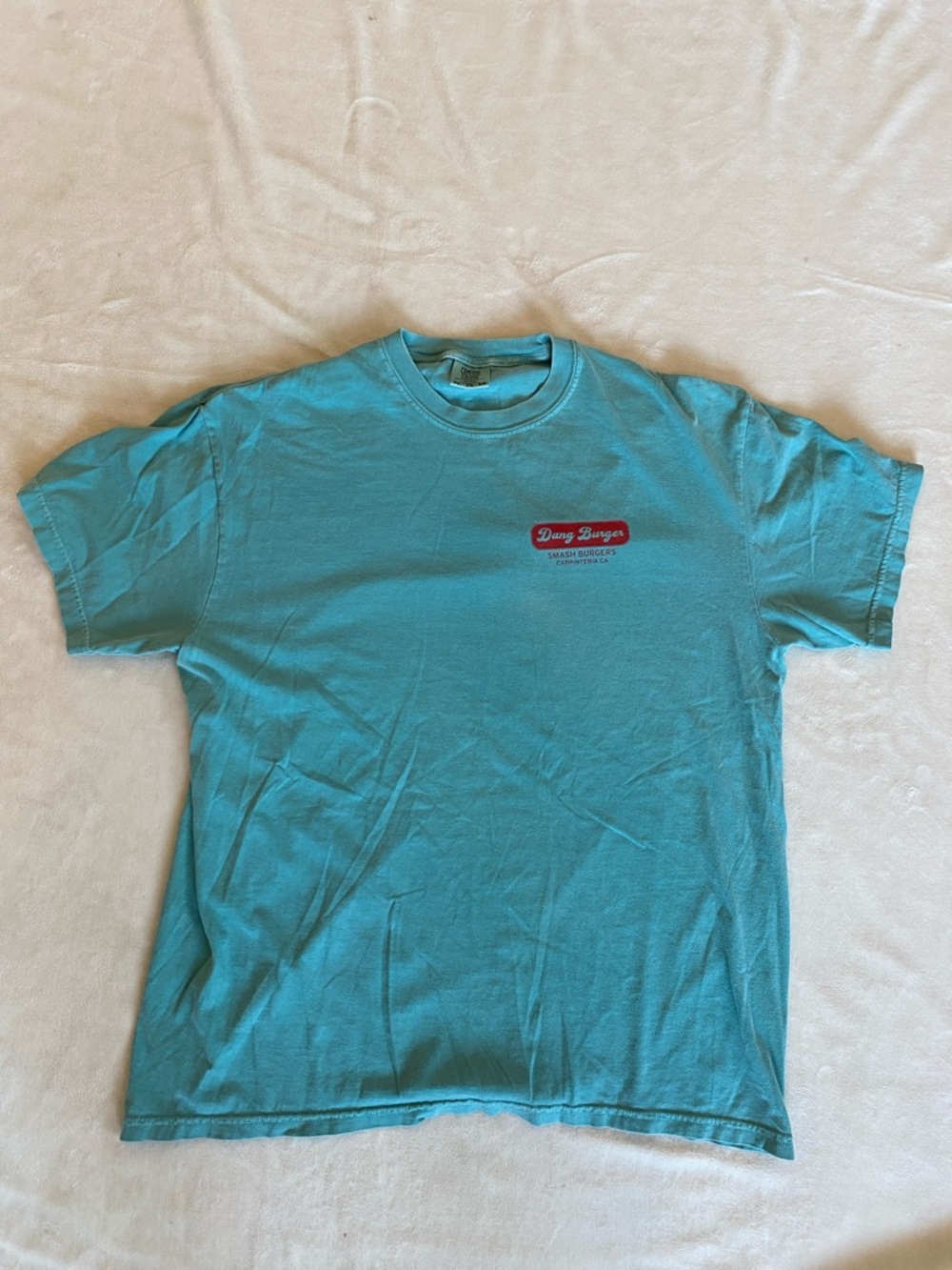 Dang Burger Teal Short-Sleeve Crewneck T-Shirt